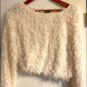 Fuzzy long sleeve top
